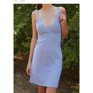 Brandy Melville Dress Womens Small Blue‎ White Floral Mini Made in Italy Summer